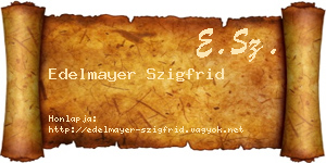 Edelmayer Szigfrid névjegykártya
